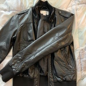 Black leather jacket
